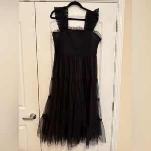Black tulle tiered dress